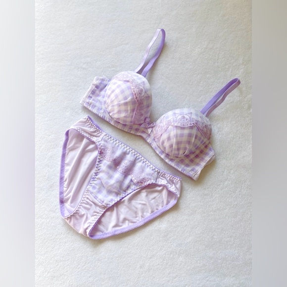 Sanrio Other - SANRIO KUROMI Japanese limited authentic embroidery wireless bra and panty set